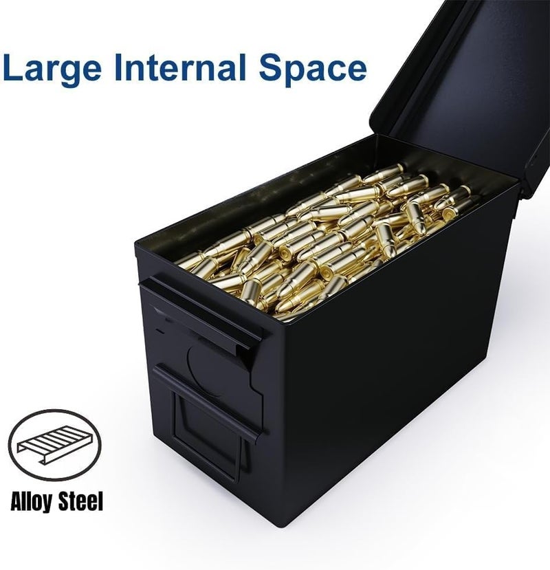 Patron 30 & 50 Cal Ammo Can Metal Ammo Box Storage Crate Case for Shotgun Bullet Rifle Ammunition Waterproof (Black or Green) - Image 3